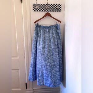 Light Blue Floral A-Line Skirt